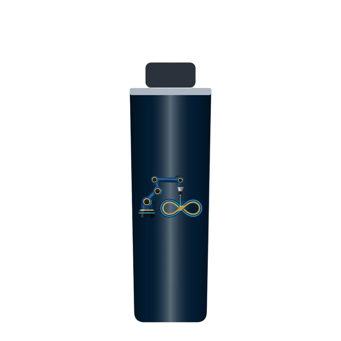 Navy thermos with the academy infinity mark